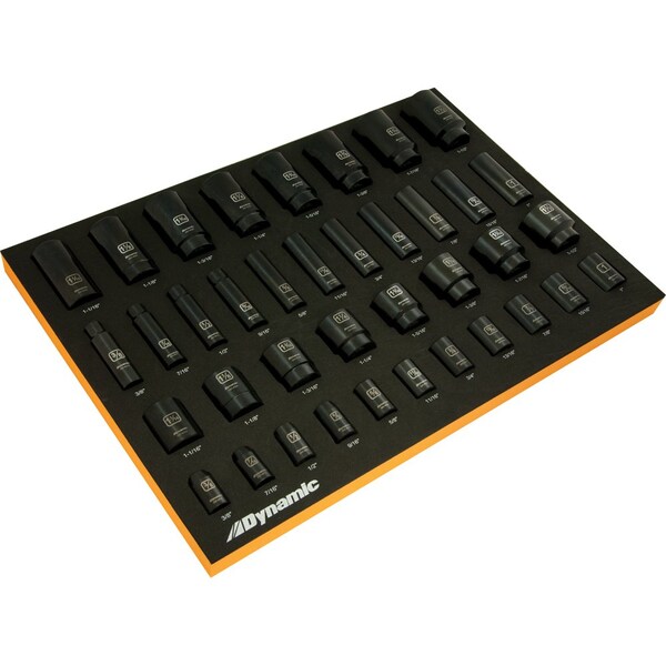 Tools 39Pcs 1/2" Drive SAE Impact Socket Set With Foam Tool Organizer